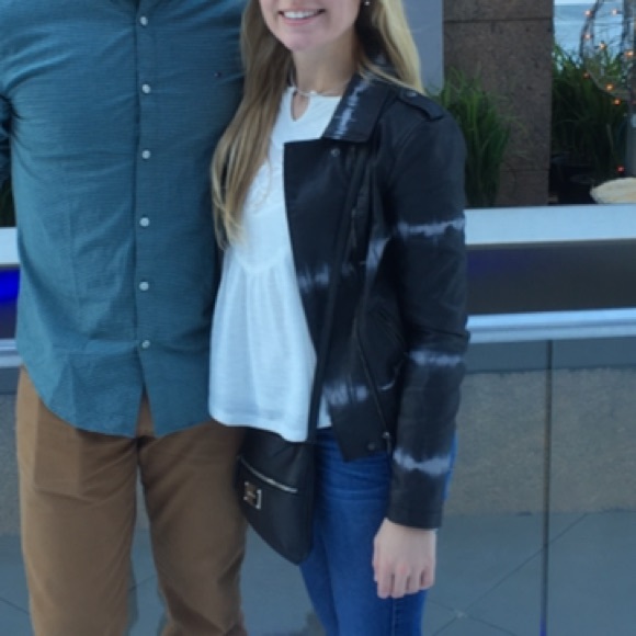 Bar III black leather acid wash jacket - Picture 4 of 5